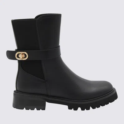 TWINSET BLACK LEATHER BOOTS