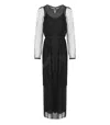Twinset Black Long Pleated Dress In Black