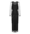 Twinset Black Long Pleated Dress In Black