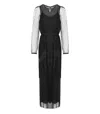 Twinset Twin-set Black Long Pleated Dress In Black