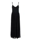 Twinset Black Long Sleeveless Dress With V Neck