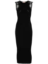 Twinset Midikleid Mit Spitzendetail In Black