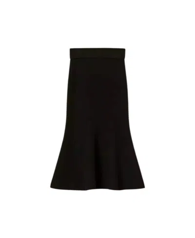 TWINSET BLACK MIDI SKIRT WITH FITTED WAIST