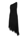 TWINSET BLACK ONE-SHOULDER ASYMMERTRIC DRESS IN VISCOSE WOMAN TWINSET
