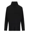 Twinset Black Oversize Turtleneck Jumper With Rhinestones