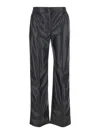 Twinset Twin-set Black Pants With Elastic Waistband And Logo In Eco Leather In Black