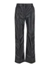 Twinset Twin-set Black Pants With Elastic Waistband And Logo In Eco Leather In Black