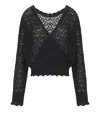 Twinset Black Perforated Sweater In Black