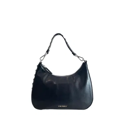 Twinset Studded Shoulder Bag In Blue