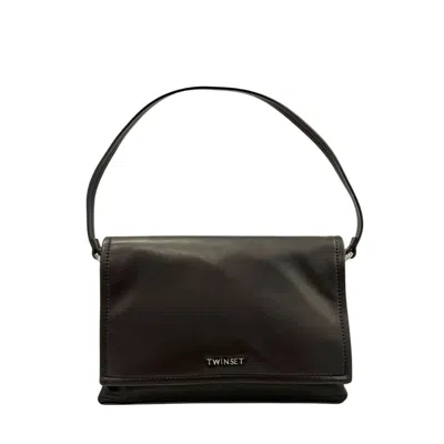 Twinset Logo-plaque Shoulder Bag In Black