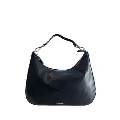 Twinset Stud-embellished Shoulder Bag In Black