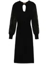 Twinset Knitted Midi Dress In Black
