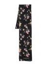 Twinset Black Scarf With Floral Print In Multicolour