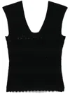 Twinset Twin-set Fitted Black Top With Lace Detailing In Black