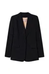 Twinset Black Single-breasted Jacket In Black