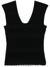 Twinset Twin-set Fitted Black Top With Lace Detailing In Black