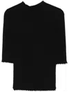 Shop Twinset Black Sweater Short Sleeves Scallop Edge