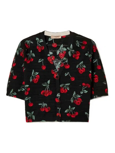 Twinset Twin-set Black Textile Fibre Top