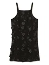 Twinset Boucl Short Dress With Embroidery In Black