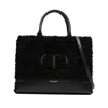 Twinset Twin-set Textured Black Handbag In Black
