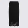 Twinset Black Viscose Midi Skirt In Black