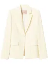 Twinset White Crepe Blazer In Beige