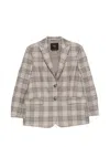 Twinset Twin-set Check-pattern Notched-lapels Jacket In Gray