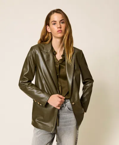 TWINSET BLAZER EFFET CUIR