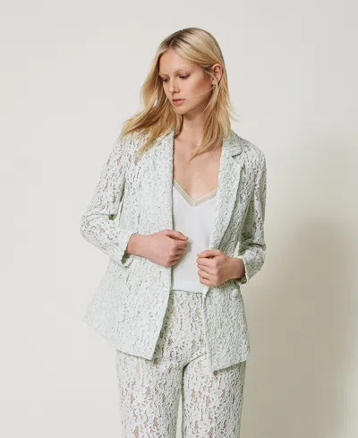 Twinset Blazer En Dentelle Florale In Blue