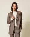 Twinset Jacket  Woman Color Brown In Brown