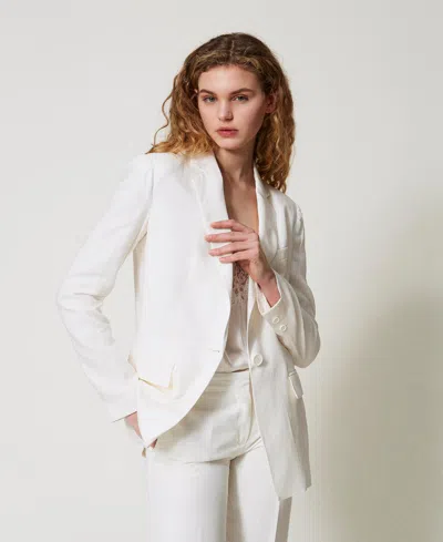 Twinset Blazer En Lin Mélangé In Multi