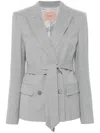Twinset Belted Blazer In Gray