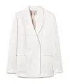 Twinset Woven Blazer In White