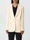 Twinset Blazer In Linen Blend In Ivory