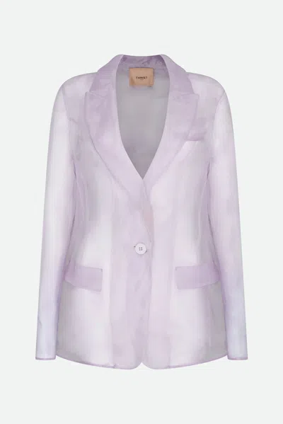 Twinset Blazer In Organza Lilla In Viola