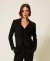 Twinset Blazer Slim Avec Poches In Black