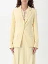 Twinset Vanille Crepe Single Breasted Blazer In Butter