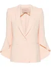 Twinset Blazer With Flounced Sleeves In Rosa