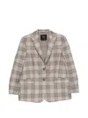 Twinset Twin-set Check-pattern Notched-lapels Jacket In White