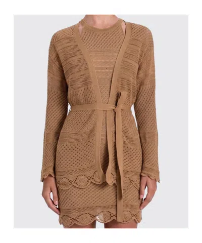 Twinset Blended Cardigan In Brown