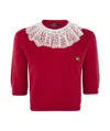 Twinset Blended Lace Knitted Sweater In Red