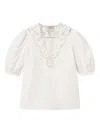 Twinset Twin-set V-neck Shirt With Lace Detail In White