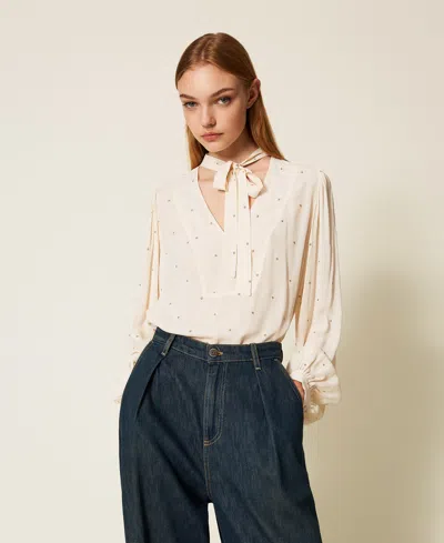 TWINSET BLOUSE AVEC BRODERIE LUREX