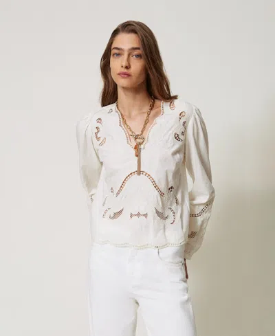 TWINSET BLOUSE AVEC BRODERIES AJOURÉES