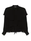 Twinset Twin-set Layered Black Blouse With Ruffled Detailing In Black