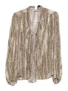 Twinset Flowing Blouse With Delicate Animal Print In Brown