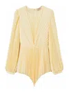 Twinset Twin-set Vanilla Pleated Blouse In Cream