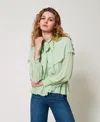 Twinset Georgette Blouse With Flounces In Green