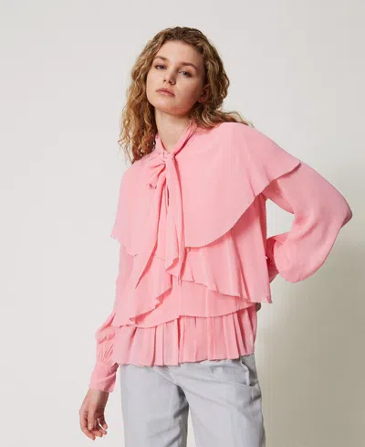 TWINSET BLOUSE EN CRÊPE GEORGETTE AVEC VOLANTS