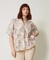 Twinset Blouse En Mousseline Avec Broderies In Animal Print